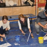 Victoria, Marcie and Ari doing J.Pollock's dripping