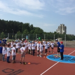 NBA Cares London director Neal Meyer conducts the clinic