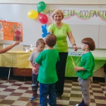 Youngest students wish happy birthday to school