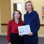 KFF Vilnius office director Agne Vertelkaite with the Head of International Christmas Charity Bazaar 2019 Organizing Committee Andrea Kedmenec