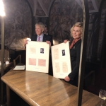 Jurate Kazickas and Roger Altman at VU with dr. Joseph P. Kazickas and Alexandra Kazickas' transcript of records at VU