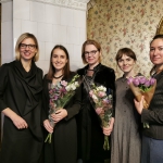 Agnė Vertelkaitė (Kazickų šeimos fondas), Viktorija Bedalytė (sopranas), Renata Marcinkute Lesieur (pianinas), Ieva Sriebaliūtė (KFF), Anastasija Archipova (Puškino muziejus)