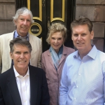 President of the Kazickas Family Foundation, Jurate Kazickas, with her brothers. From left: Michael Vytautas Kazickas (foreground), Joseph Mindaugas Kazickas, Jūratė Kazickas, and John Algirdas Kazickas.