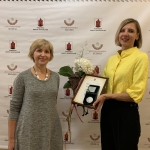 KFF Vilnius director Agne Vertelkaite with V. Zemkalnis high school teacher Jolanta Astramskiene